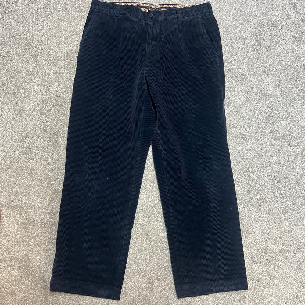 Brooks Brothers Corduroy Clark Fit Pants Blue Men’s 38x30 Flat Front 36x29 Act
